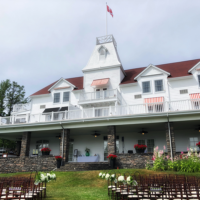 Windermere House seen from the wedding ceremony lawn